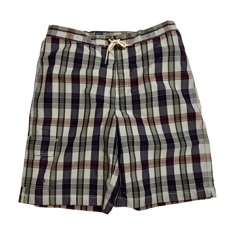 Ralph Lauren Polo Mens Plaid  Cargo Pocket Surf Swim Trunks Shorts (L)